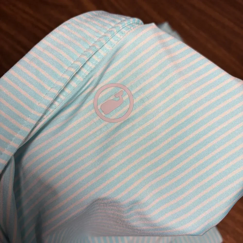 Vineyard Vines Performance Golf Bradley Stripe Sankaty Polo Medium Preppy Travel